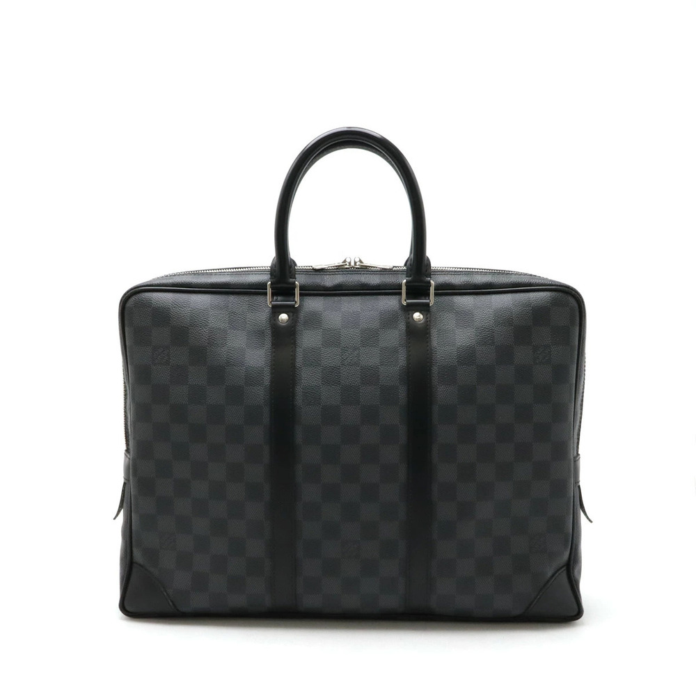 LOUIS VUITTON Damier Graphite Black Port Voyage Business Bag Briefcase